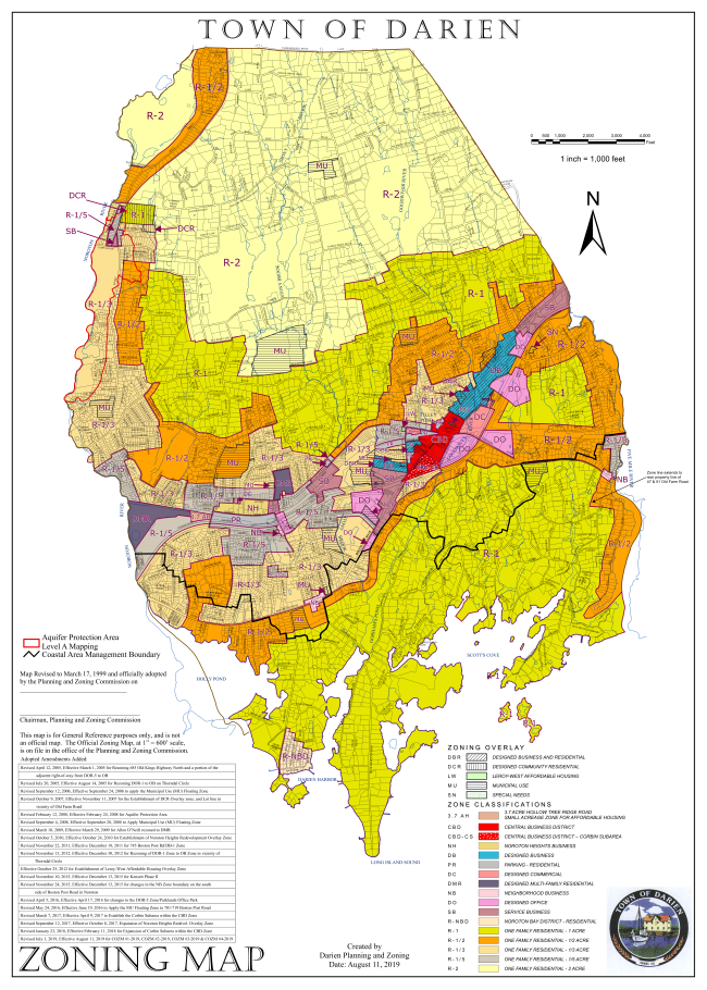 Town of Darien Zoning Map