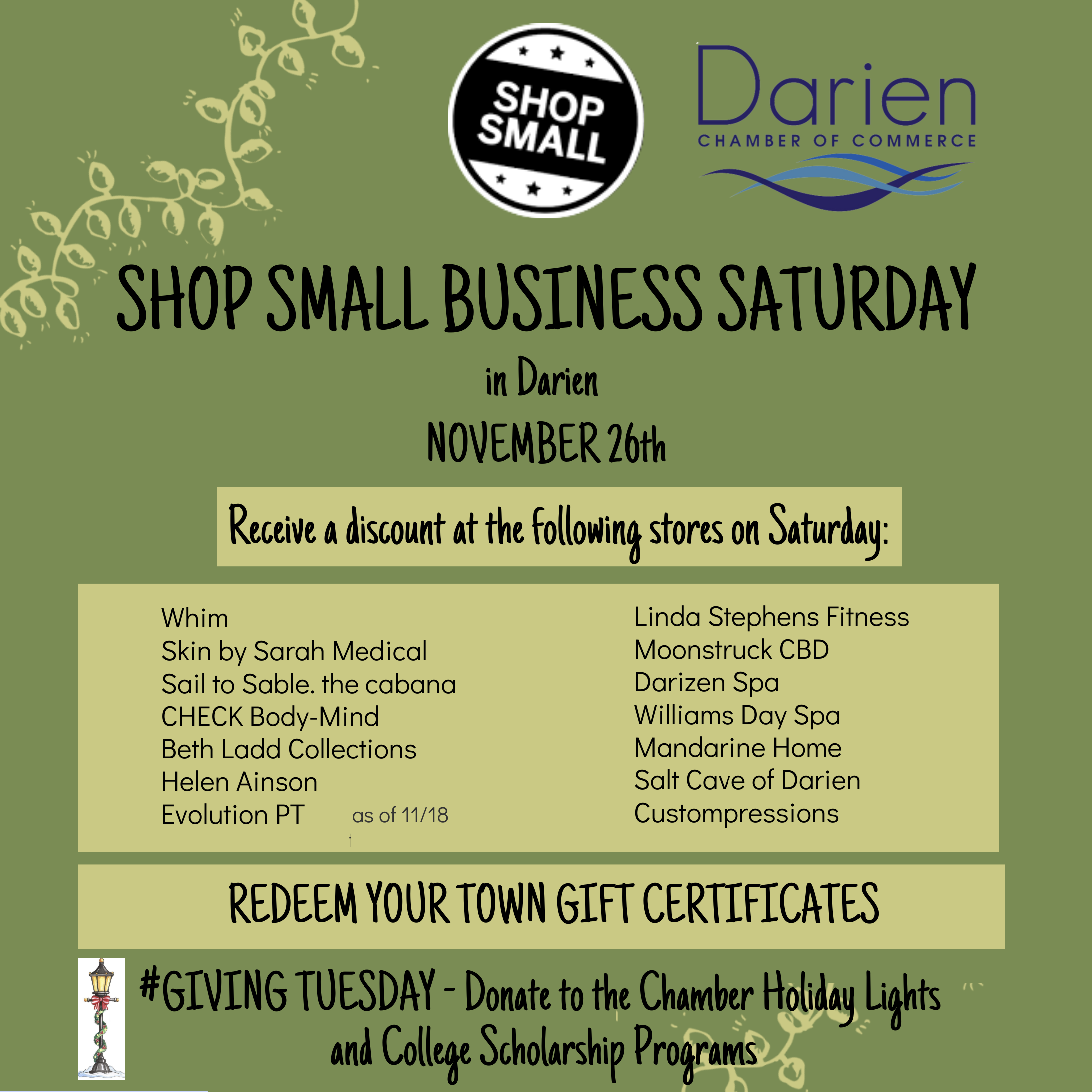 Small Business Saturday Darien Chamber Of Commerce